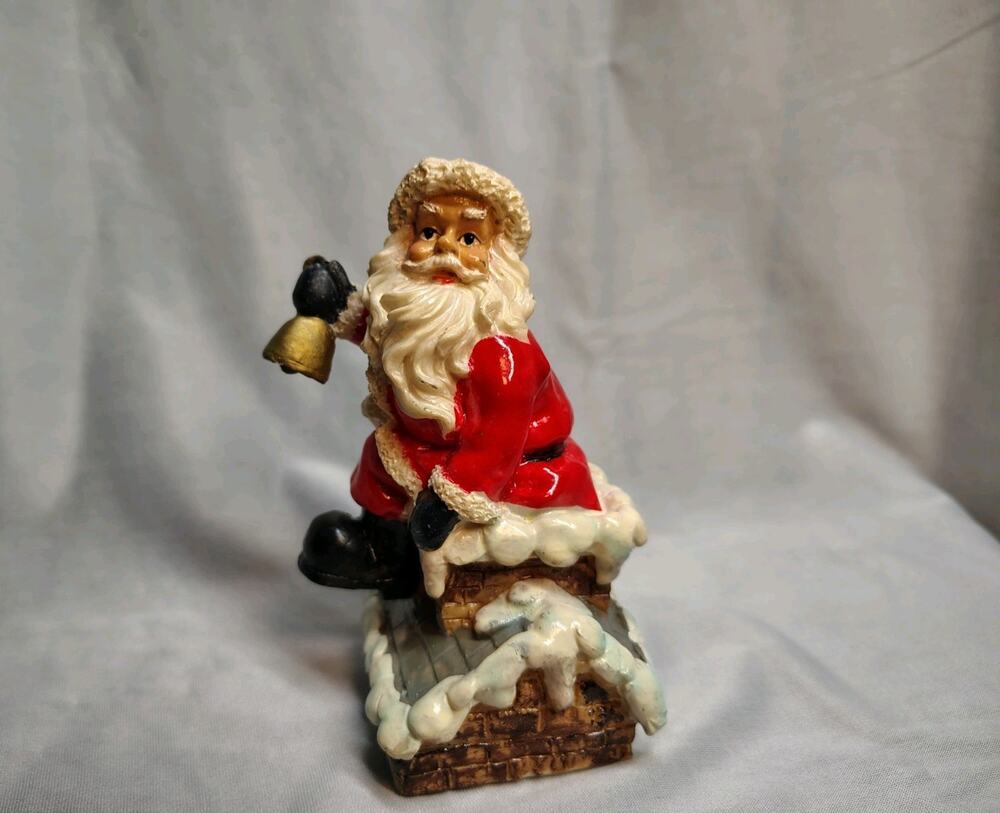 Vintage Christmas Santa Coming Out of Chimney Figure Holiday Decorations